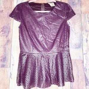 Mimi Chica purple cut out peplum top